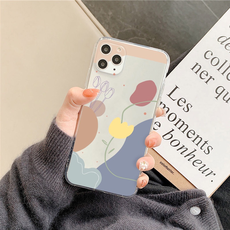 Ốp Điện Thoại Dẻo Họa Tiết Hoa Cho iPhone 14 Pro Max 14 Plus 11 12 13 Pro X XR Xs Max 7 8 Plus 13 Mini SE 2 SE3
