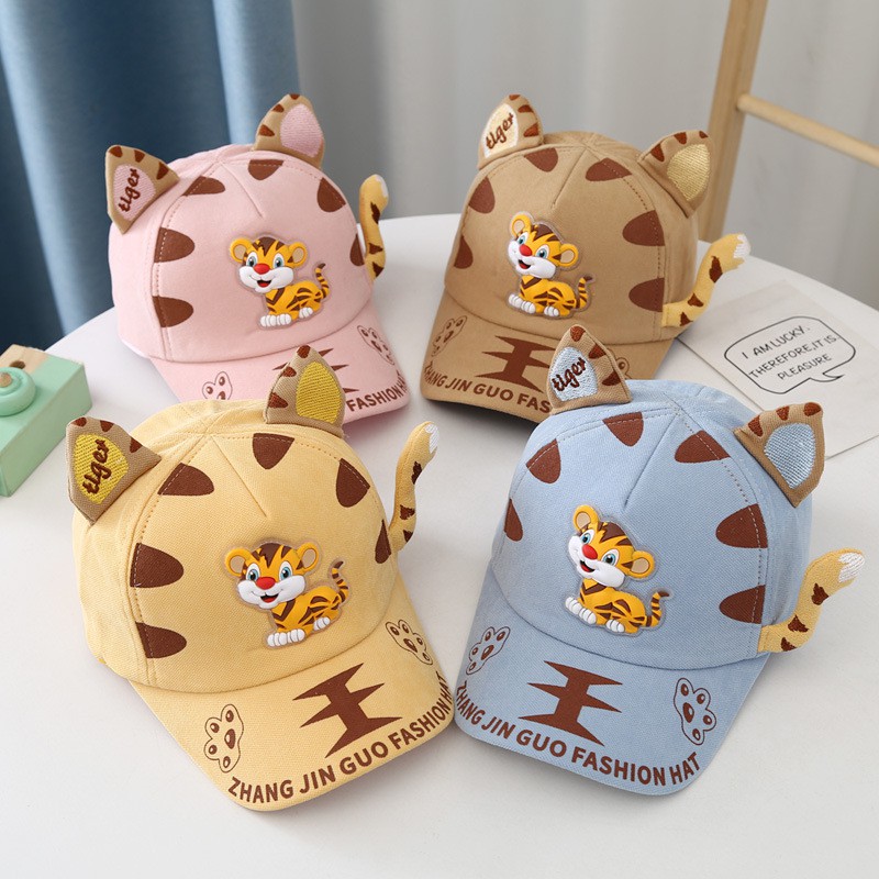 Mũ Lưỡi Trai Hình Hổ Hoạt Hình Thiết Kế Dễ Thương Cho Bé