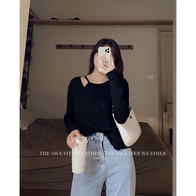 (T.U Bigsize 50-75kg) Áo Len Dài Tay, 2 Mảnh Phù Hợp Các Nàng Chubby