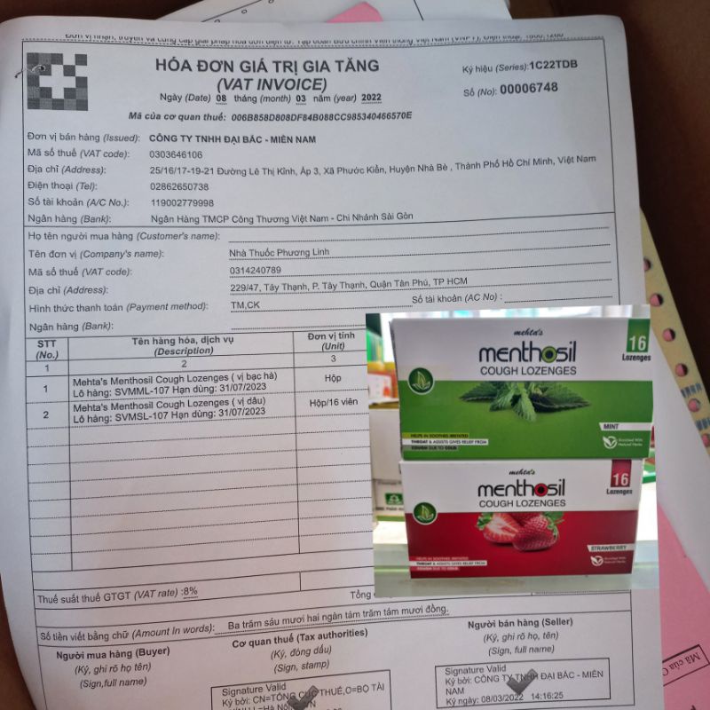 Viên ngậm bổ bố giảm ho long đờm Methosil nhập khẩu chính hãng