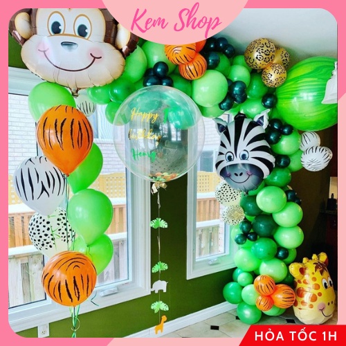Bóng hình con vật, con thú chủ đề rừng xanh siêu ngộ nghĩnh đáng yêu vui nhộn trang trí sinh nhật cho bé - Kem Shop K228
