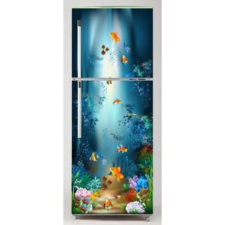 Decal dán tủ lạnh chất liệu cao cấp - Mẫu cá đại dương
