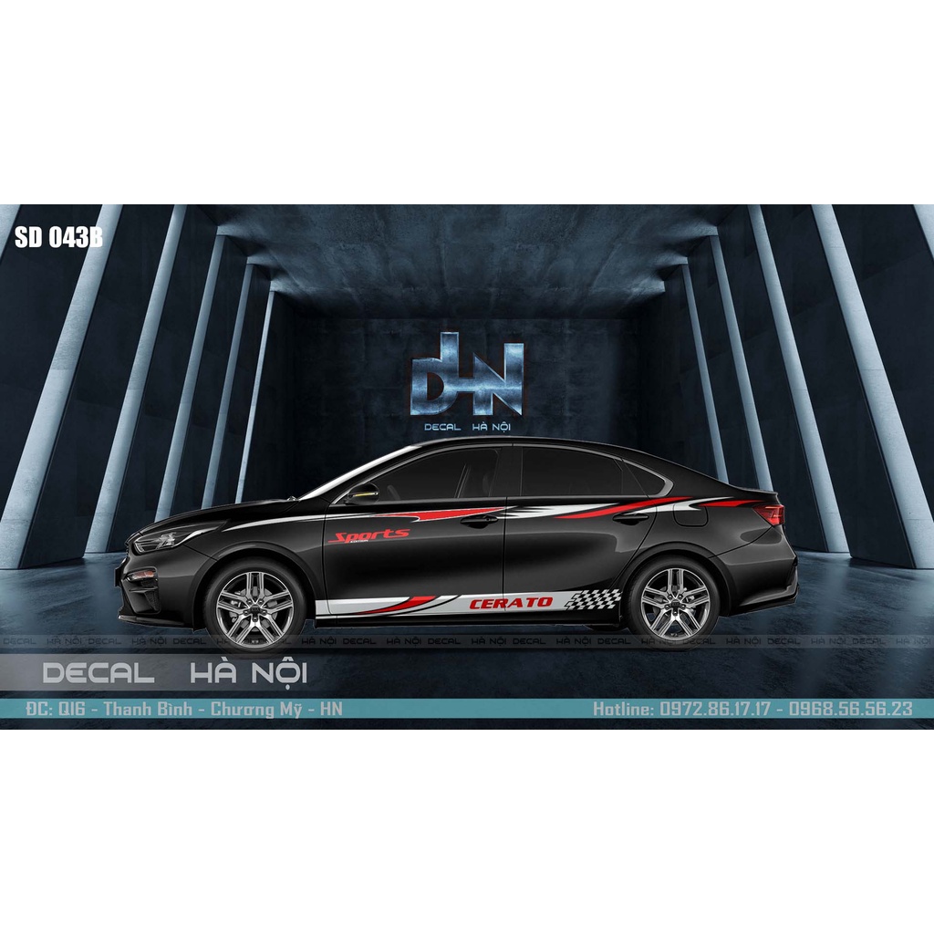 Decal dán sườn trang trí xe hơi - Tem dán sườn oto dòng sedan
