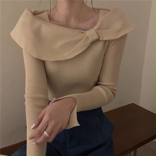 Áo len cổ nơ quý cô sang chảnh