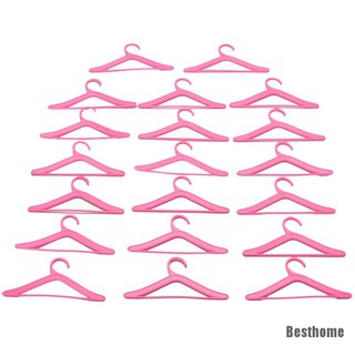 [Besthome] 20 Pcs Pink Hangers for Barbies Dolls’ Clothes Accessories Plastic Hangers