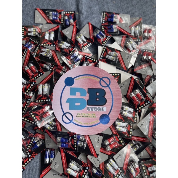 Đèn led DEMI T10 ⚡ HÀNG CAO CẤP ⚡ đèn gắn xe máy ánh sáng trắng và xanh băng