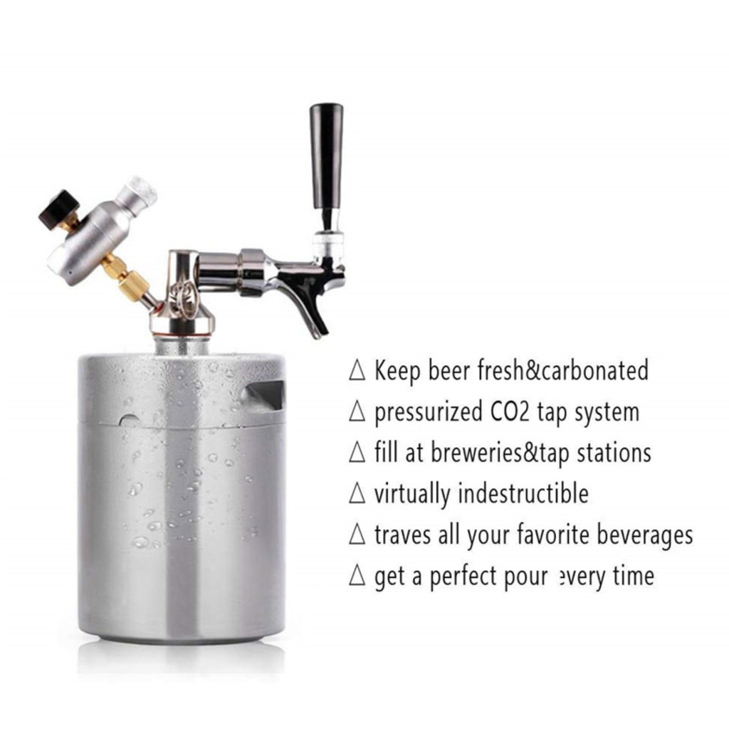 Hệ Thống Beer Mini 5L Keg Growler tạo bọt đẹp mắt (bao gồm bộ vòi)