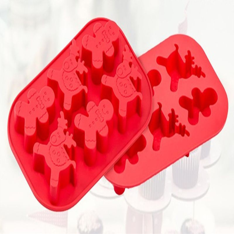 1 Khuôn Cắt Bánh Quy 6 Ngăn Tạo Hình Chủ Đề Giáng Sinh 3D