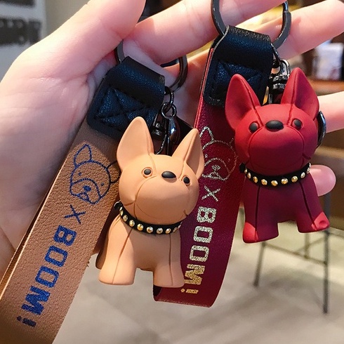 Móc Chìa Khóa BullDog Nhiều Màu Xinh Xắn Trang Trí Balo