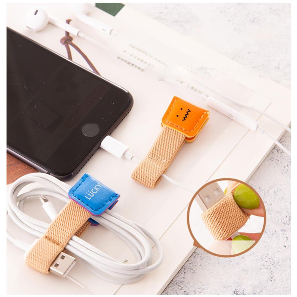 Bộ 2 Dụng Cụ Quấn Dây Cáp/Tai Nghe/Dây Cáp Bằng Vải Canvas Di Động Tiện Dụng D3Z7