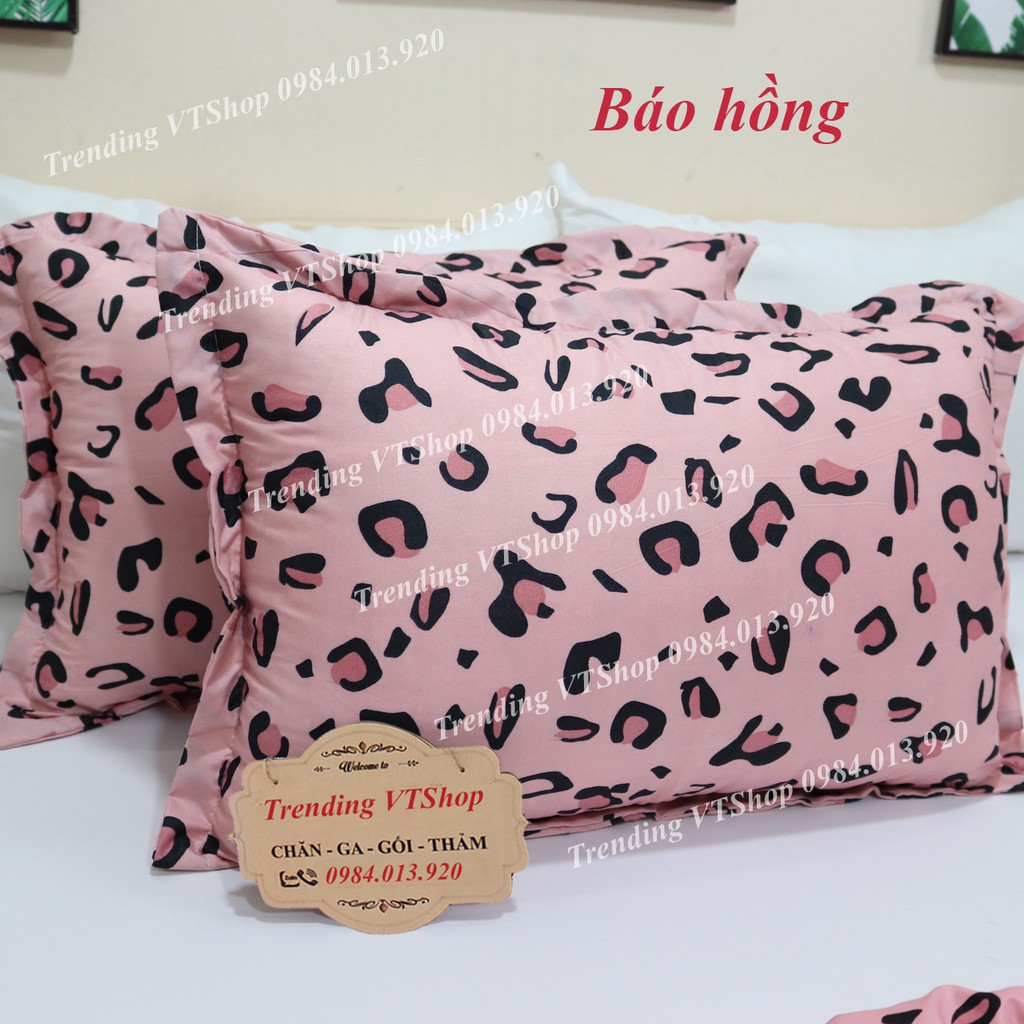 Bộ ga gối báo hồng Poly Cotton giá cực rẻ, siêu bền