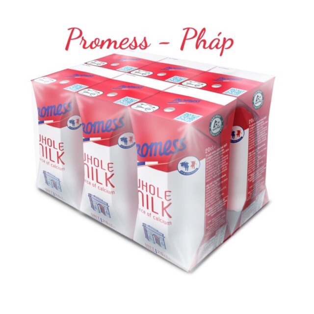 Thùng 24 hộp 200ml Sữa Tươi Nguyên Kem Promess - Pháp