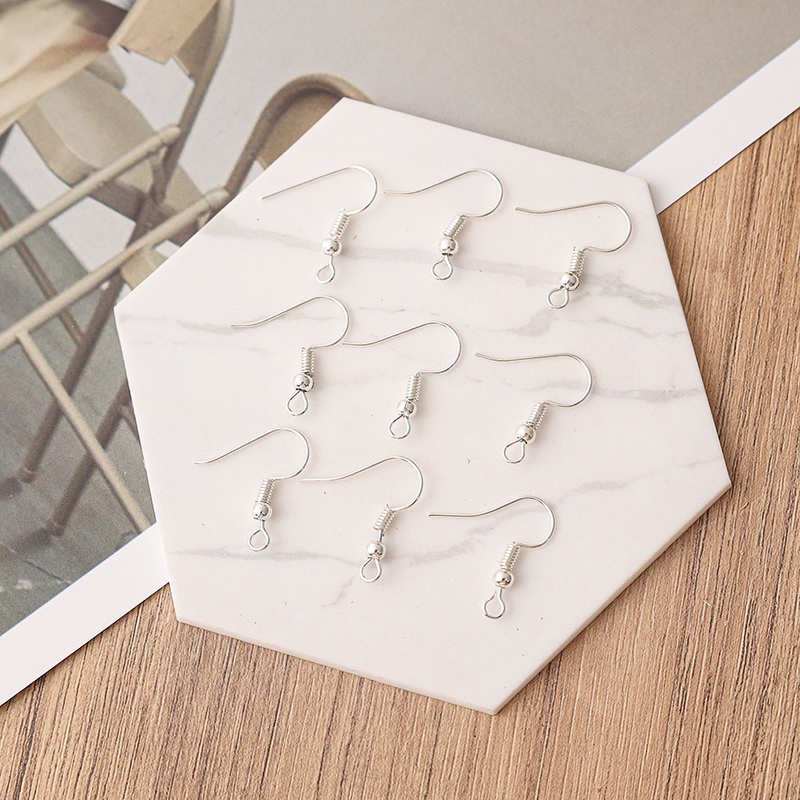 Set 100 Móc Kim Loại Mạ Vàng Bạc 18mm Phụ Kiện Làm Khuyên Tai DIY