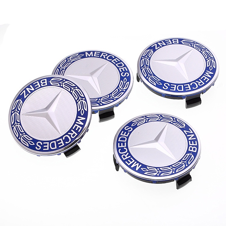 Set 4 Nắp Đậy Trục Bánh Xe 75MM In Logo Trang Trí Cho Mercedes benz