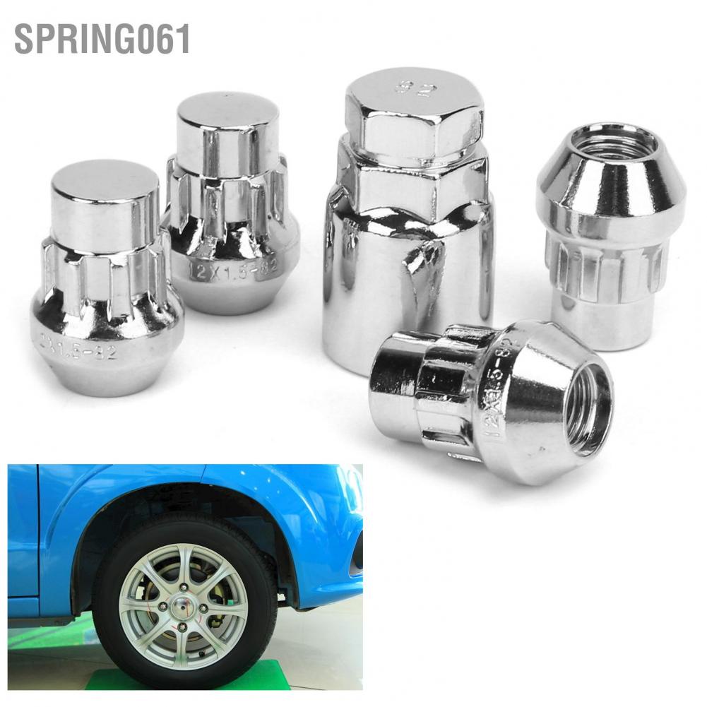 Spring061 4PCS Car Wheel Nut Locks M12x1.5MM 32MM Height Steel Universal Automobile Components