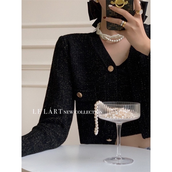 Set áo len 2 món Croptop và áo 2 dây đen/ trắng công sở hàn quốc chuẩn form