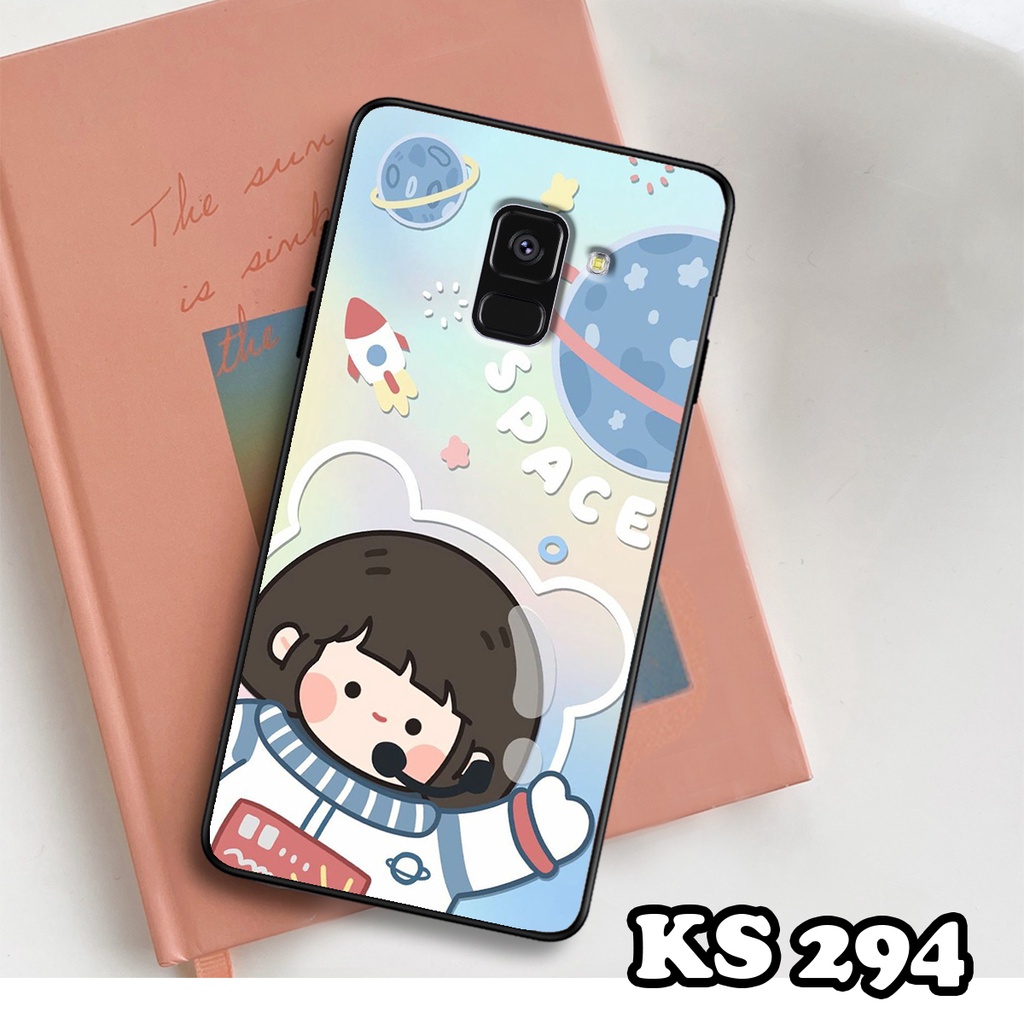 Ốp lưng Samsung A8 2018 - A8 Plus - A8 Star - Ốp Samsung in hình Ngân hà &amp; Roro Jumb - Lưng nhám viền TPU