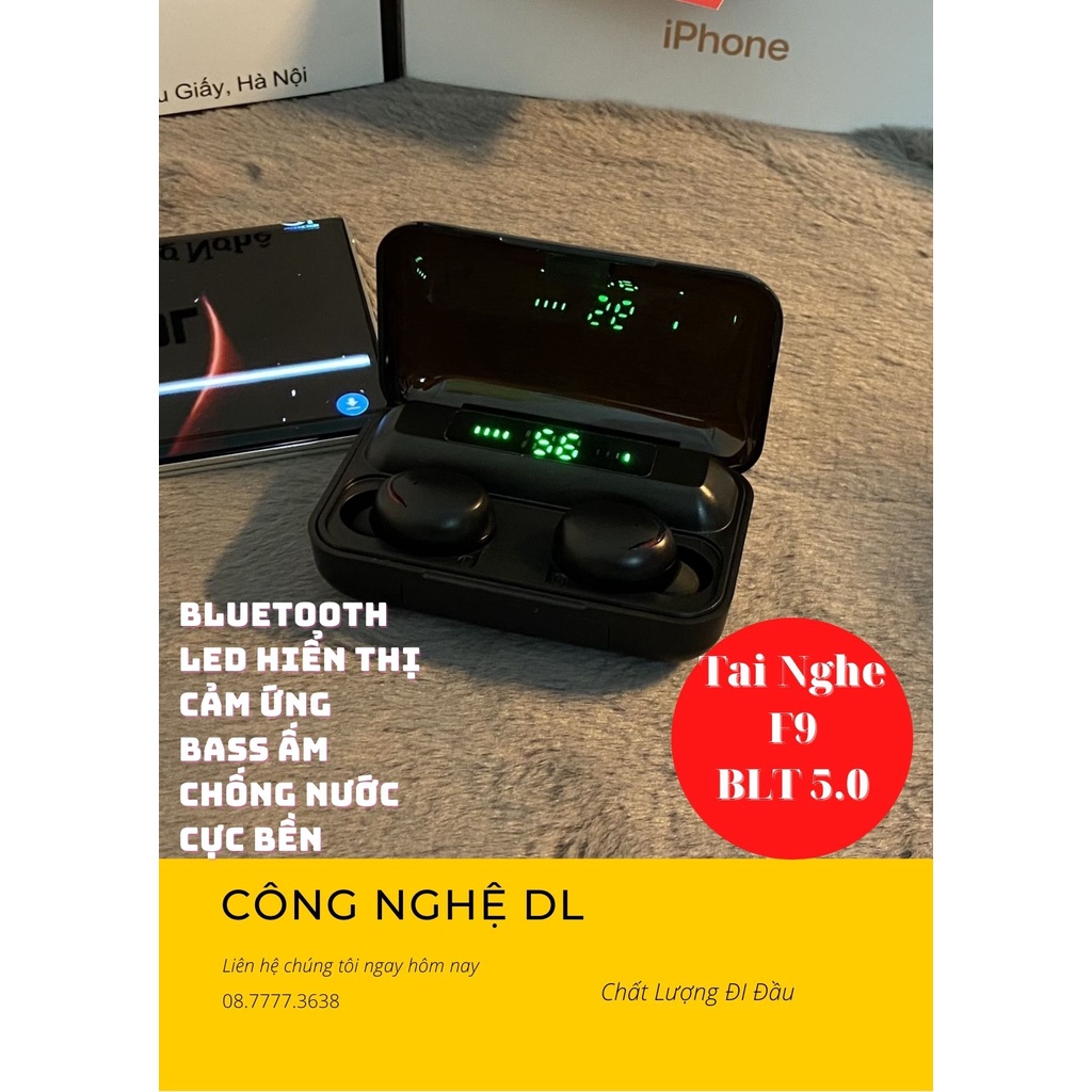 Tai Nghe Bluetooth True Wireless F9 PRO Bluetooth 5.0 | Bản Quốc Tế | Cảm Ứng | Chống Nước (Loại mớ f9 pro)