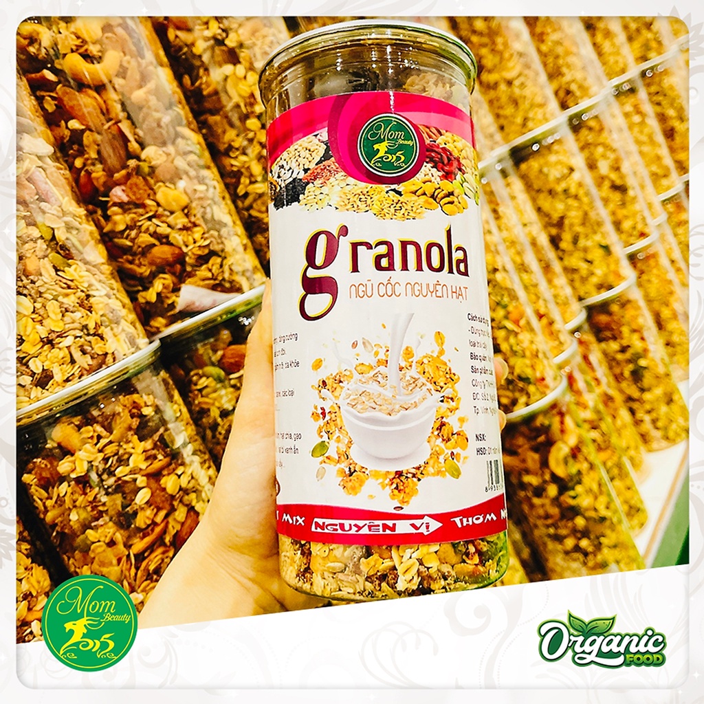 Bữa Ăn Phụ 10k - [NGŨ CỐC CHÍNH HÃNG] Ngũ Cốc Siêu Hạt Giảm Cân Đặc Biệt Granola Mombeauty Hộp 500gr