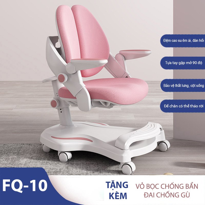 Ghế chống gù lưng bảo vệ cột sống cho học sinh từ 5 - 18 tuổi - cao cấp [ Tặng kèm bọc ghế và đai chống gù ] - HTD