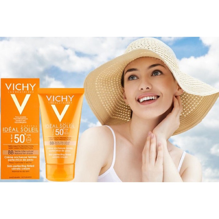 Kem Chống Nắng Vichy Ideal Soleil Mattifying Dry Touch Face Fluid SPF 50 Dành Cho Da Hỗn Hợp, Da Dầu 50ml