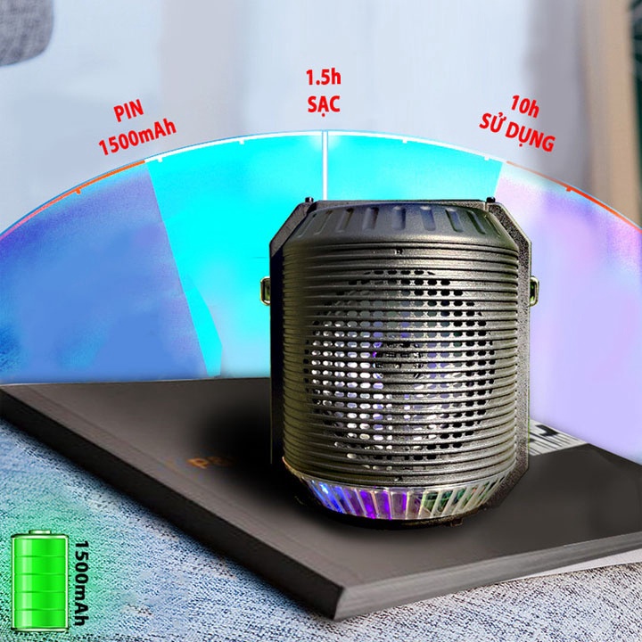 Loa Karaoke Bluetooth Mini ALP-401, Giá Rẻ, Âm Thanh Sống Động Kèm Theo Đèn Led Khi Nghe Nhạc