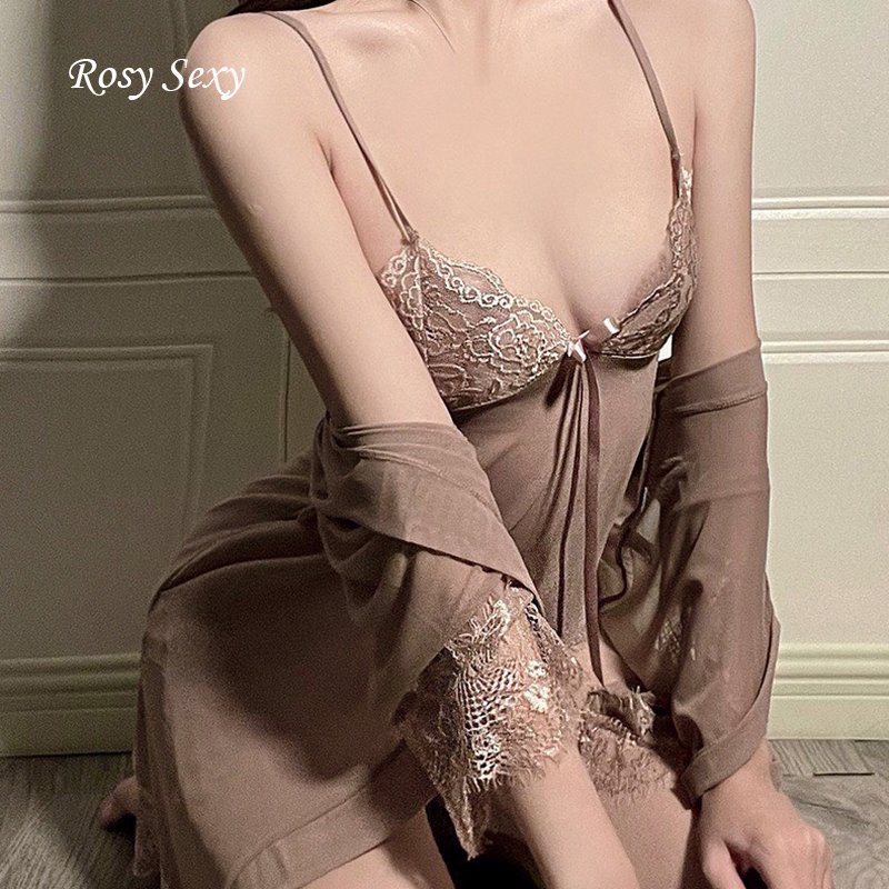 Váy ngủ ren mỏng mềm mại kèm choàng quyến rũ VN282