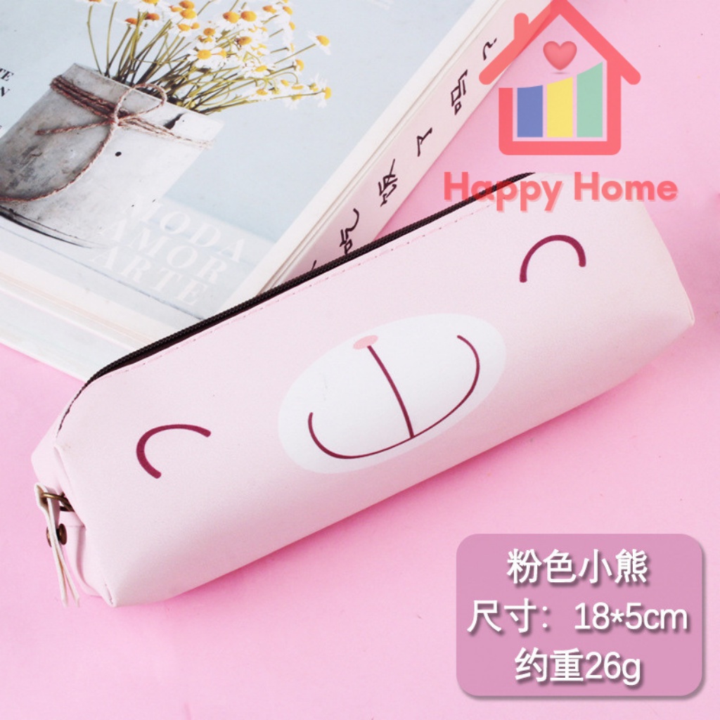 Hộp bút vải nhập khẩu hình thú dễ thương chất lượng cao Happy Home