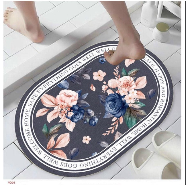 HÀNG ĐẸP *Thảm chùi chân 3D hình Oval lau chân, chống trơn, trượt ,nhiều hình siêu thấm