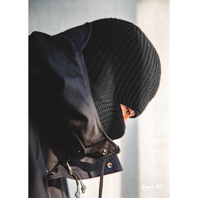 Mũ len dệt kim giữ ấm chống gió MADEN CSGO màu đen phong cách Nhật Bản hiphop cổ điển cho nam