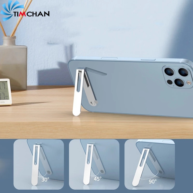 Ultra Giá Đỡ Điện Thoại / Máy Tính Bảng Bằng Hợp Kim Kẽm Siêu Mỏng Màu Bạc Có Thể Gấp Gọn Để Bàn