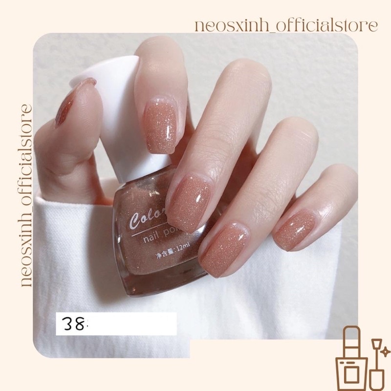 Sơn Móng Tay Colorful Vieeylien Màu Nude Đen Trắng Trong Suốt Kim Tuyến Pastel Tím - Neosxinh Nails