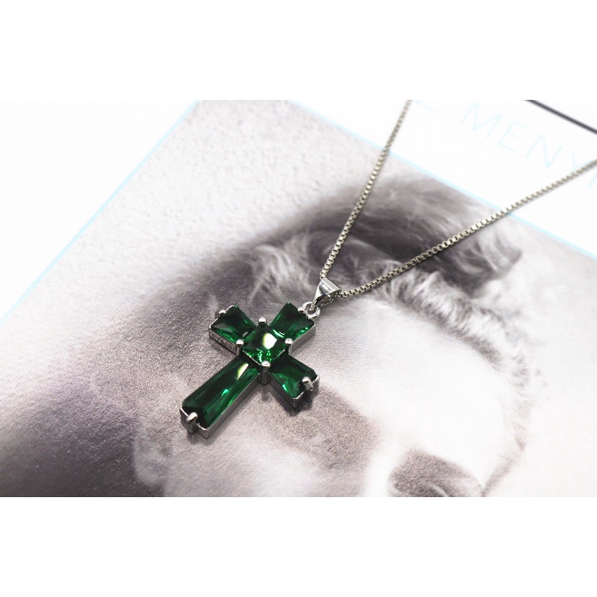 Vòng cổ nam nữ chữ thập unisex dây chuyền nam PUN màu bạc Titan đẹp phụ kiện thời trang - Vòng cổ Meral