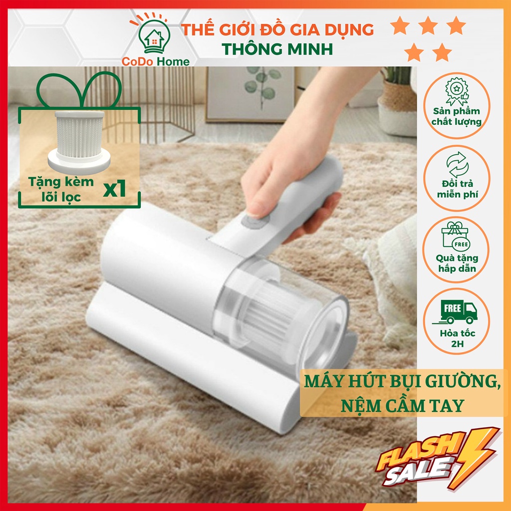 Máy Hút Bụi Mini Cầm Tay, Máy Hút Bụi Giường Nệm Diệt Khuẩn 99% Bằng UV