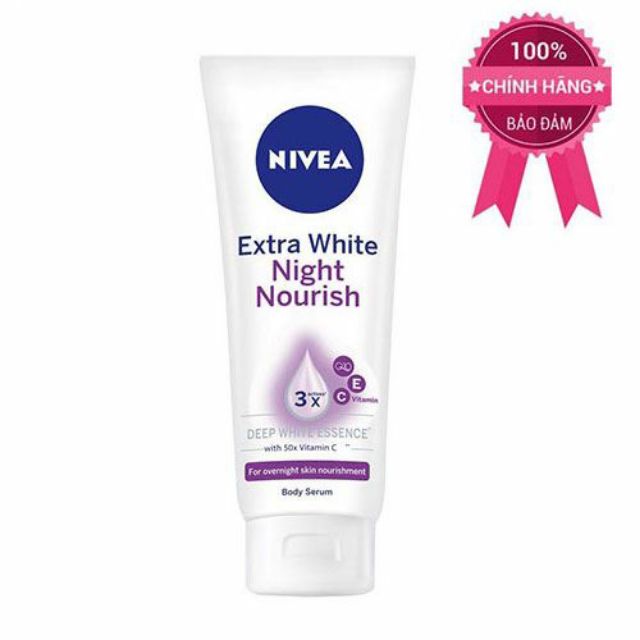 Tinh chất dưỡng thể dưỡng trắng da Nivea Extra White Night Nourish ban đêm 180ml