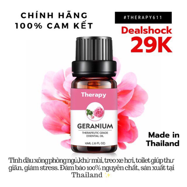 🍀 Tinh Dầu Nguyên Chất Hoa Phong Lữ THERAPY 10ml/50ml Thái Lan ☘hangthailan☘