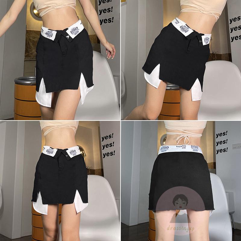 Chân Váy Ngắn Lưng Cao Dáng Ôm Thiết Kế Độc Đáo Cài Khóa Kéo Thời Trang Quyến Rũ Cho Nữ