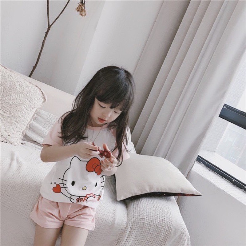 bộ cotton đùi cho bé hình mèo kitty