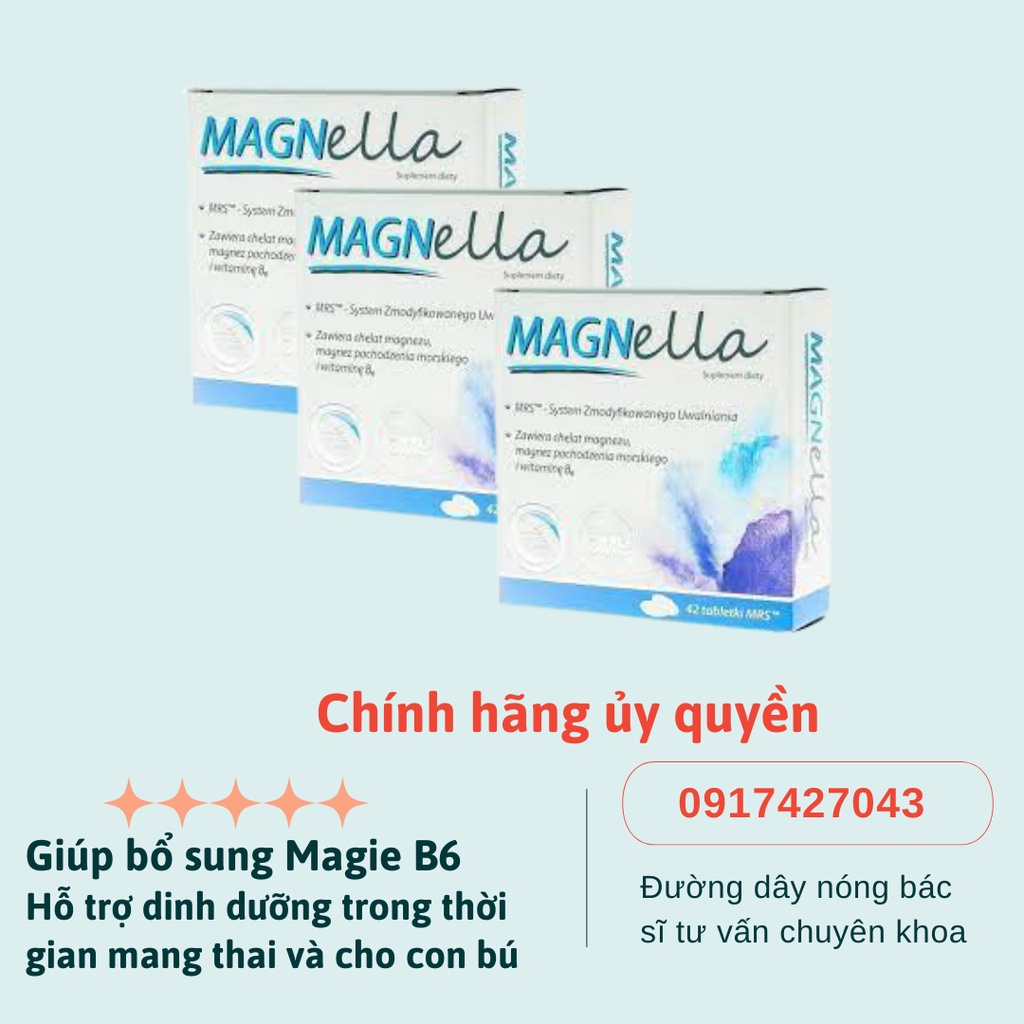 Thực phẩm bảo vệ sức khoẻ Magnella bổ sung Magie và B6 dành cho phụ nữ thời kỳ mang thai