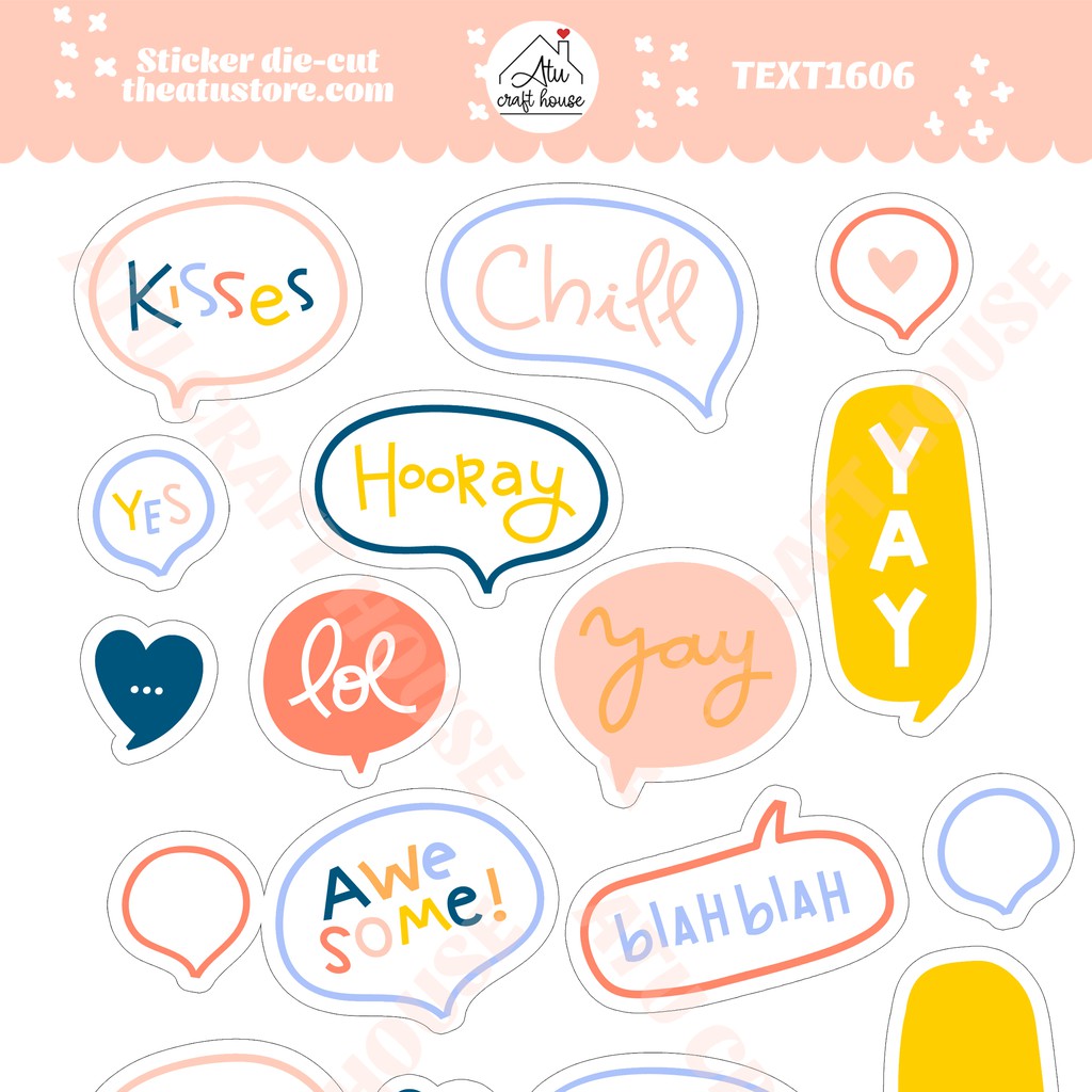 Sticker die-cut - Sticker cắt rời - Nguyên vật liệu làm Scrapbook Handmade