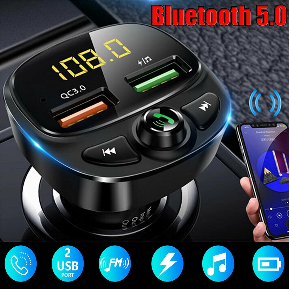 Củ Sạc Trên Ô Tô Bluetooth 5.0 Fm Qc3.0