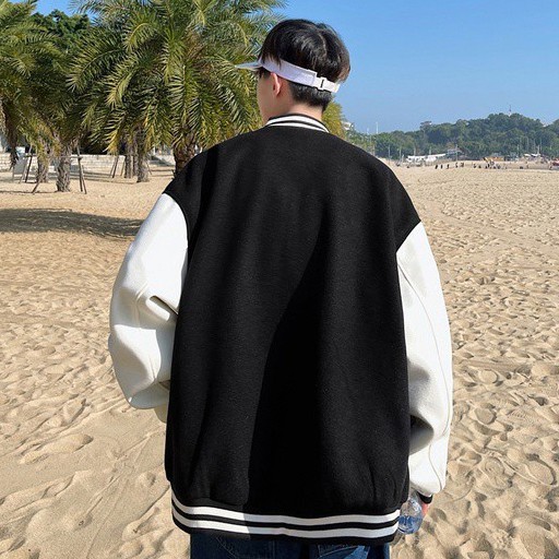 Áo Khoác Bóng Chày Thiết Kế Thêu Chữ Hợp Thời Trang Cho Nam