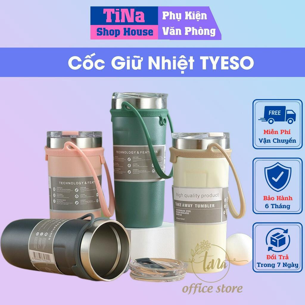 Ly Giữ Nhiệt TYESO 710ml Inox 304 Kèm Quai Xách 8-12H Giữ Nhiệt - Cốc Giữ Nhiệt, Bình Giữ Nhiệt Có Ống Hút SIlicon