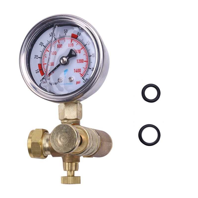 Pressure Gauges Kit Nitrogen Gas Charging Hydraulic Hammer Device