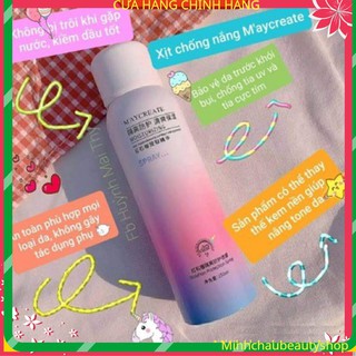 Kem Xịt Chống Nắng Dưỡng Trắng Da, Che Khuyết Điểm Maycreate Moisturizing Spray 150ml