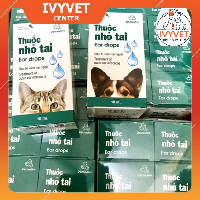 [Mã PET50K giảm Giảm 10% - Tối đa 50K đơn từ 250K] Thuốc trị viêm tai chó mèo Ear Drops 10ml hàng chính hãng