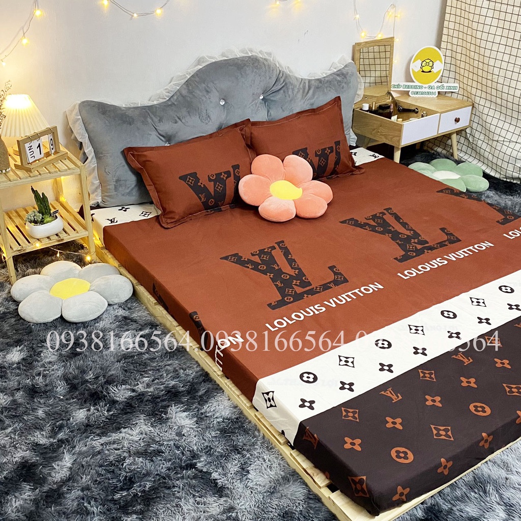 TRỌN BỘ COTTON POLY 5 MÓN CHĂN PHAO DÀY DẶN HÀNG VN LV ĐẤT - ĐỦ KÍCH THƯỚC