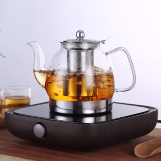 Bình lọc trà thuỷ tinh chịu nhiệt cao cấp lõi lọc Inox 304 800ml - Dùng được trên bếp từ