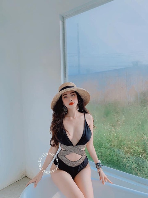 Bikini cut out sexy phối kim tuyến ánh nhũ- tạo eo thon gọn-ảnh thật | BigBuy360 - bigbuy360.vn