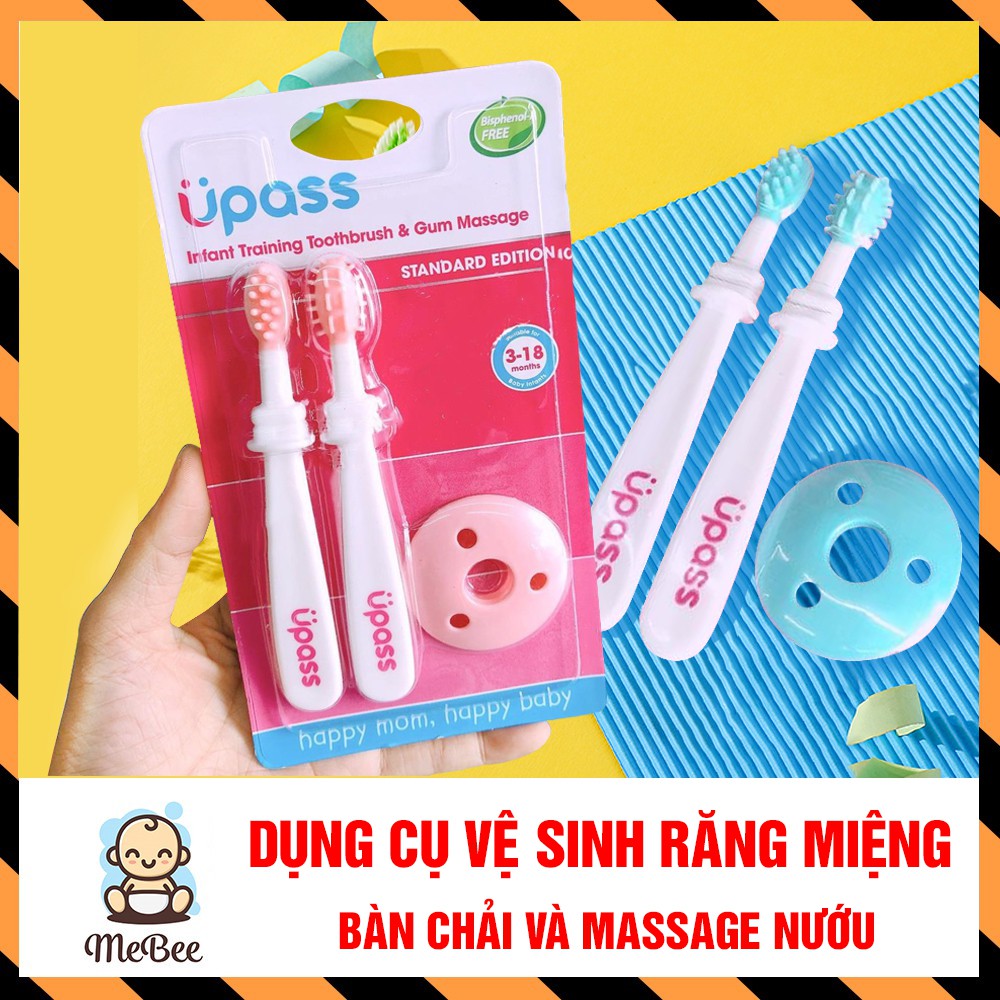 Bộ bàn chải và mát xa nướu mềm tập đánh răng UPASS - Thái Lan an toàn cho bé
